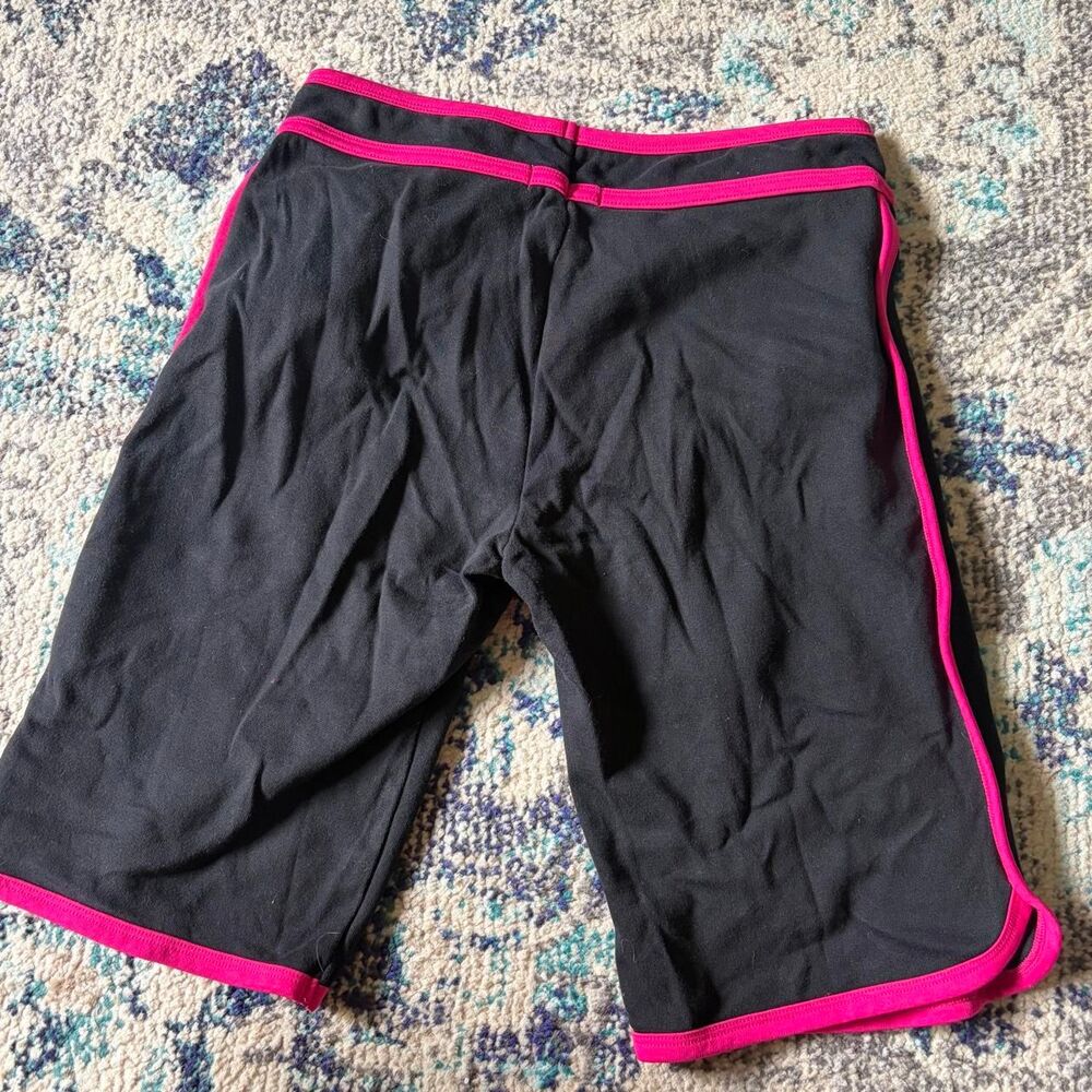 G.W. Sport Y2K Neon Pink Black Athletic Bermuda Shorts Large Yoga Capri - Picture 5 of 6